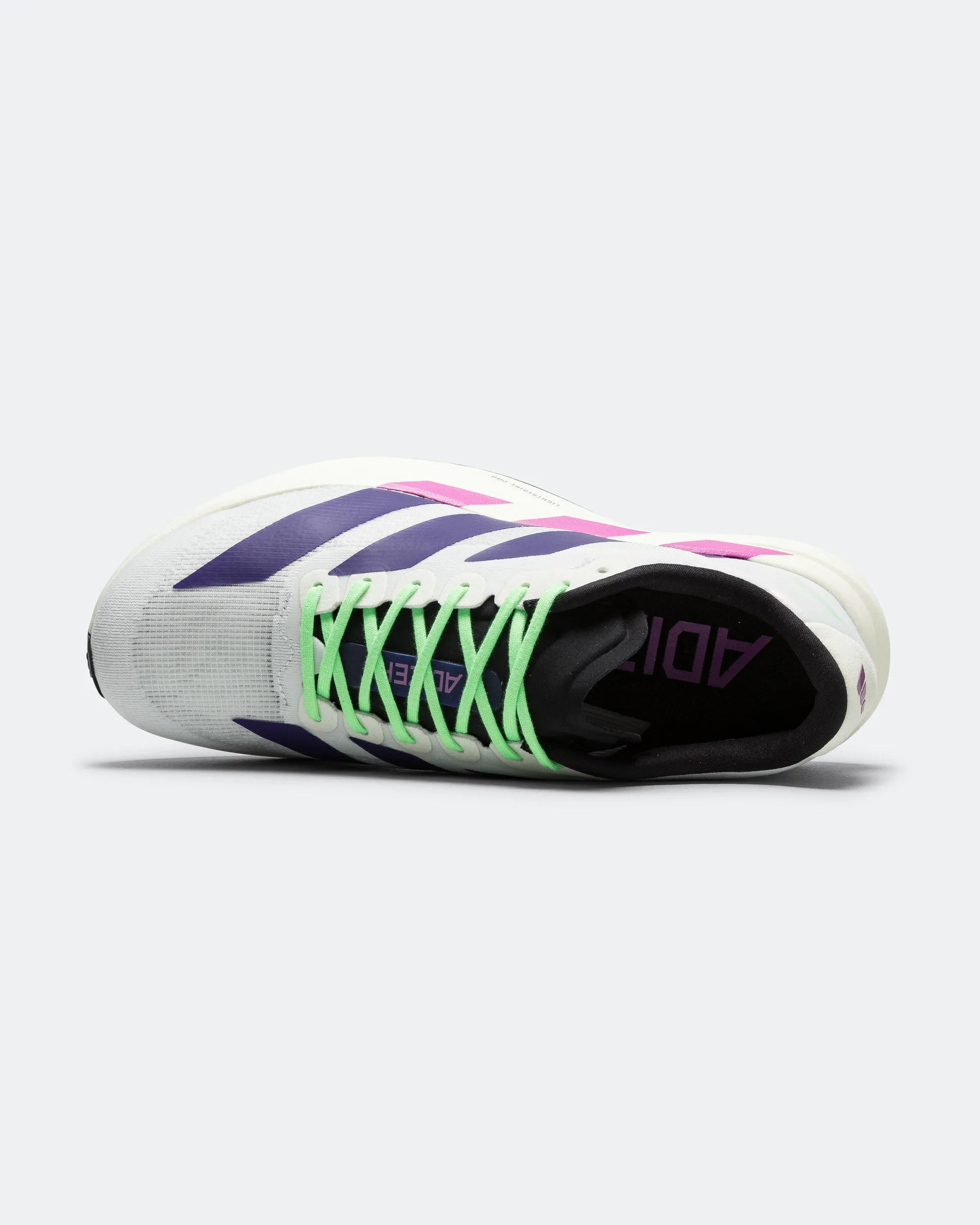 Campus Tour Breathable Sole Mens Adizero Evo SL - Cloud White/Collegiate Purple-Lime Burst