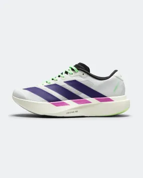 Mens Adizero Evo SL - Cloud White/Collegiate Purple-Lime Burst Stair Climb