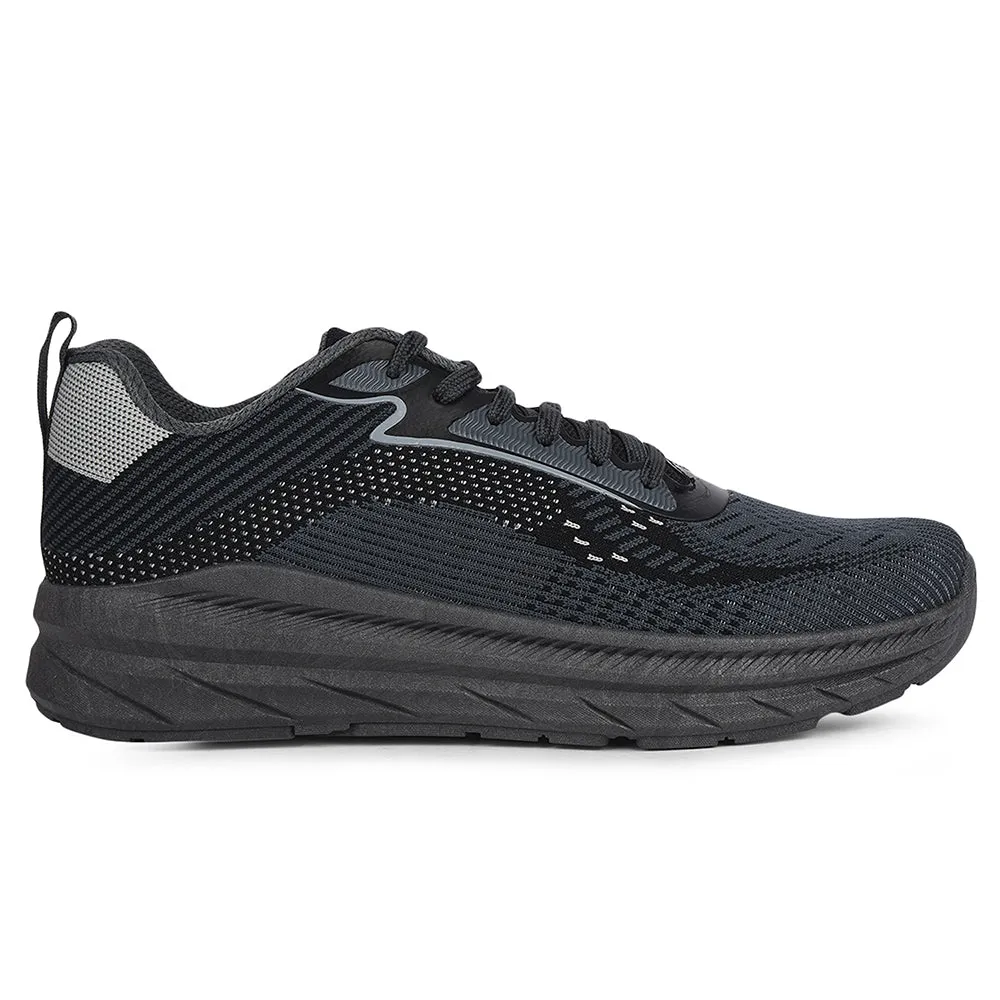 Force 10 Dark Grey Sports Lacing Running Shoes For Men MATCHER-8E By Liberty summer - suitable functional - training running shoes