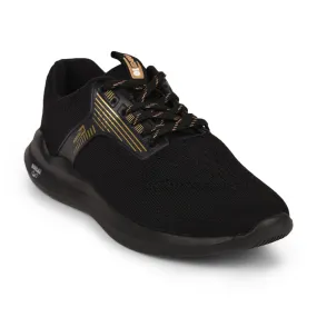 Abrasion Proof Outsole Force 10 Men Black Sports Running Shoes(LEOPARD-01)