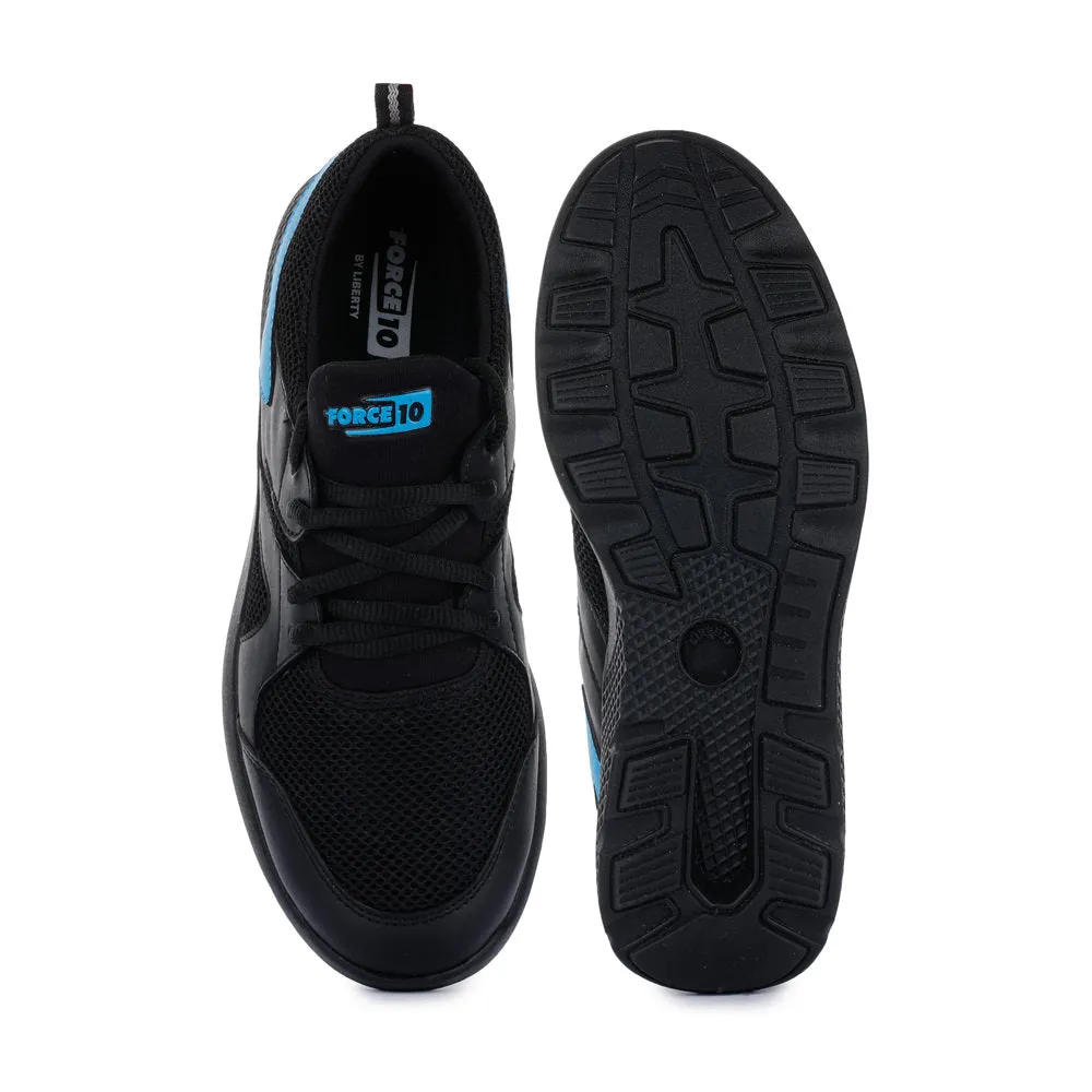 Force 10 Men's Black Sports Lacing running in a historic bridge area shoes