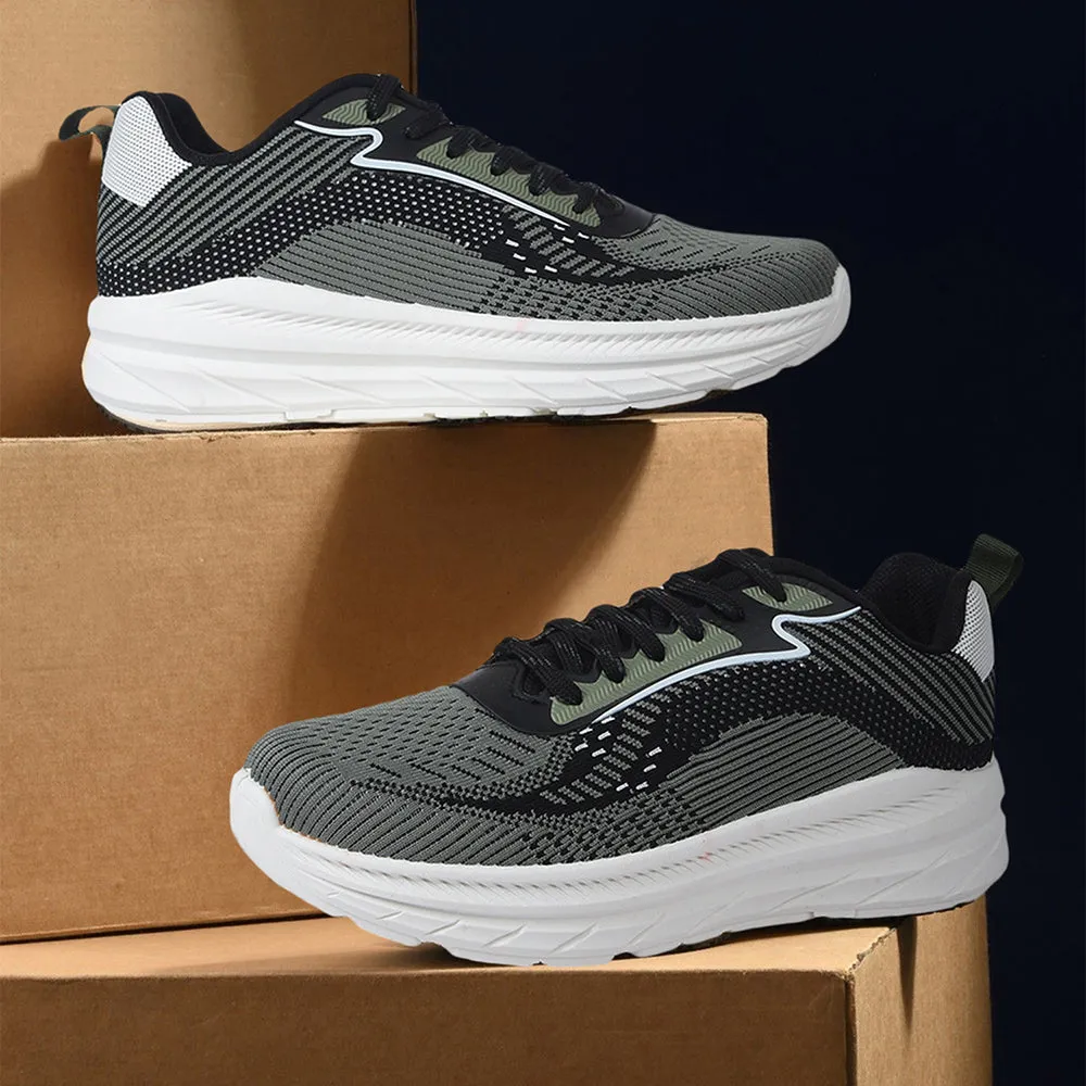 recyclable shoes Force 10 Olive Green Sports Lacing Running Shoes For Men MATCHER-8E By Liberty