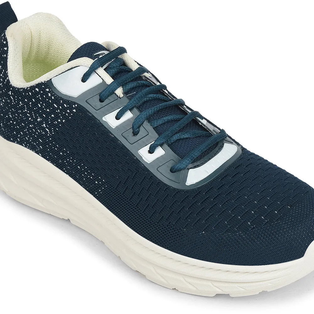 Strategic Padding Placement Responsive Ride Feel Force 10 Teal Blue Sports Lacing Running Shoes For Men MATCHER-3E By Liberty