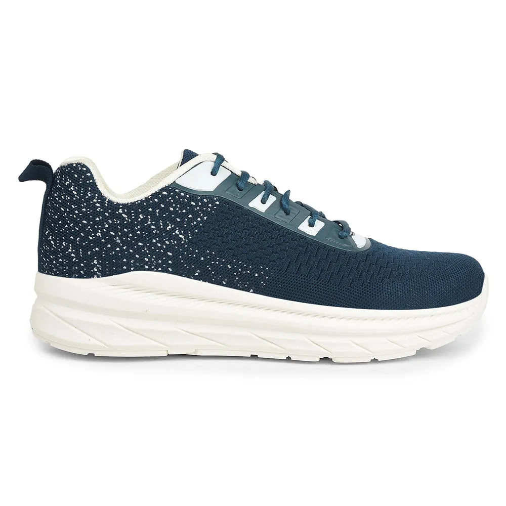 Solid Force 10 Teal Blue Sports Lacing Running Shoes For Men MATCHER-3E By Liberty