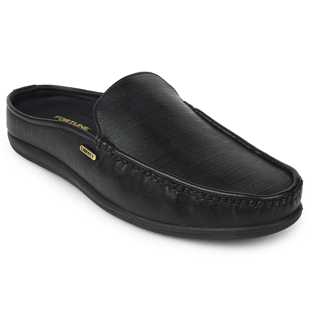 Fashionable Step Routine Fortune Black Casual Loafers For Mens VSL-6 By Liberty