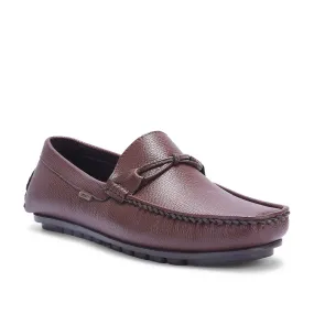 Fortune Brown Formal Loafers For Men AVL-5 By Liberty Relaxed Setting Vegan Leather Option