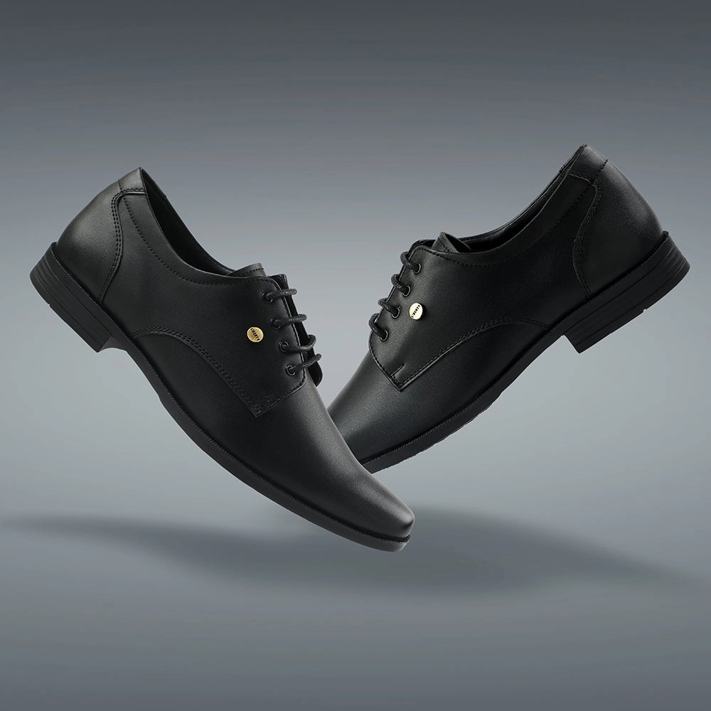 Fit Comfort Everyday Use Fortune Black Formal Lacing Derby Shoes For Men BENSTOCK1E By Liberty