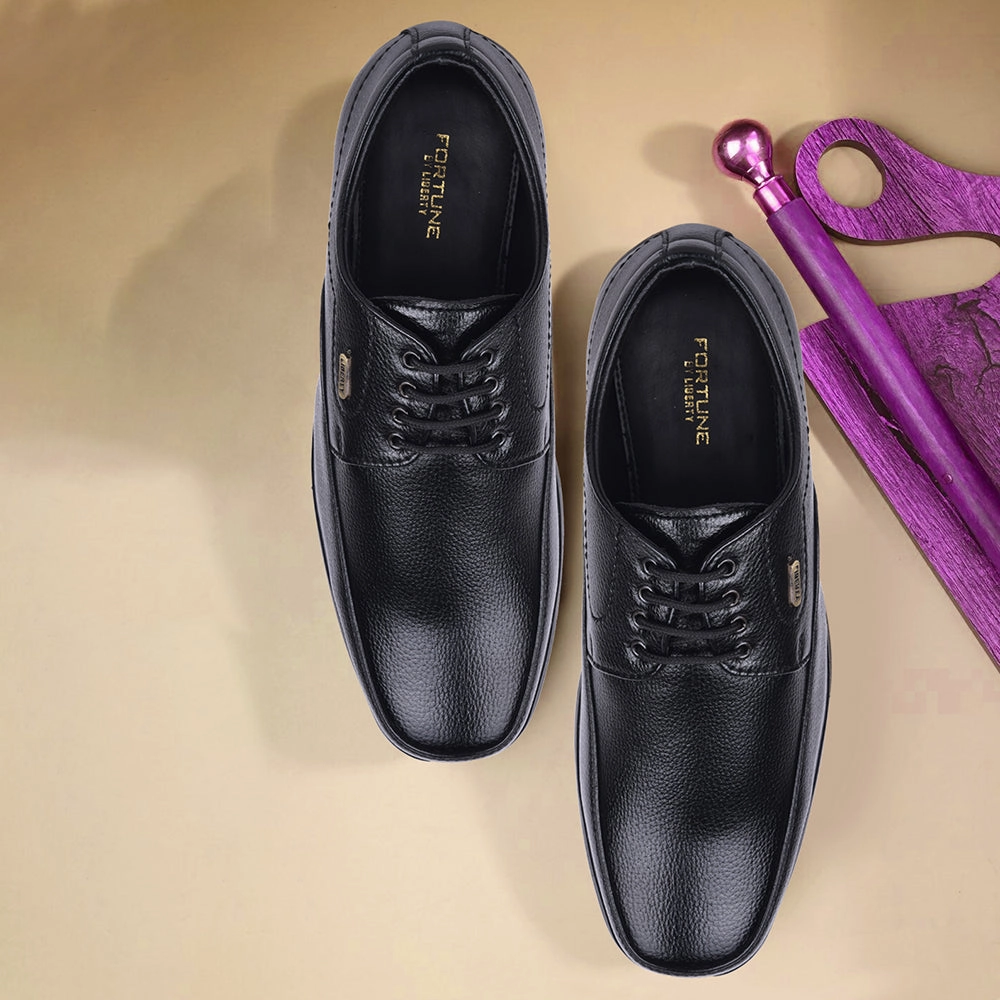 Breathable Office Fit Core Design Fortune Black Formal Lacing Derby Shoes For Men HOL-131E By Liberty