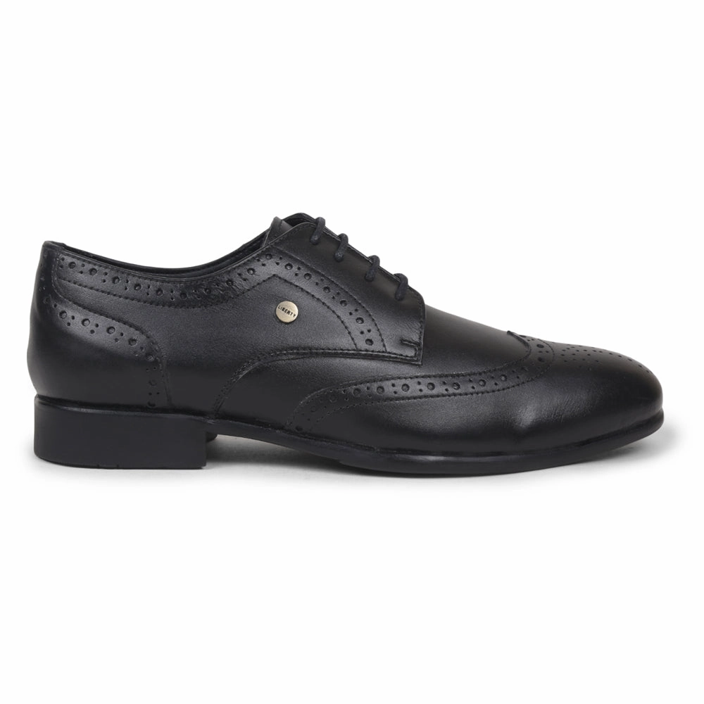 Office Ready Lace-ups Fortune Black Lacing Formal Oxford Shoes For Men BELGIUM01E By Liberty