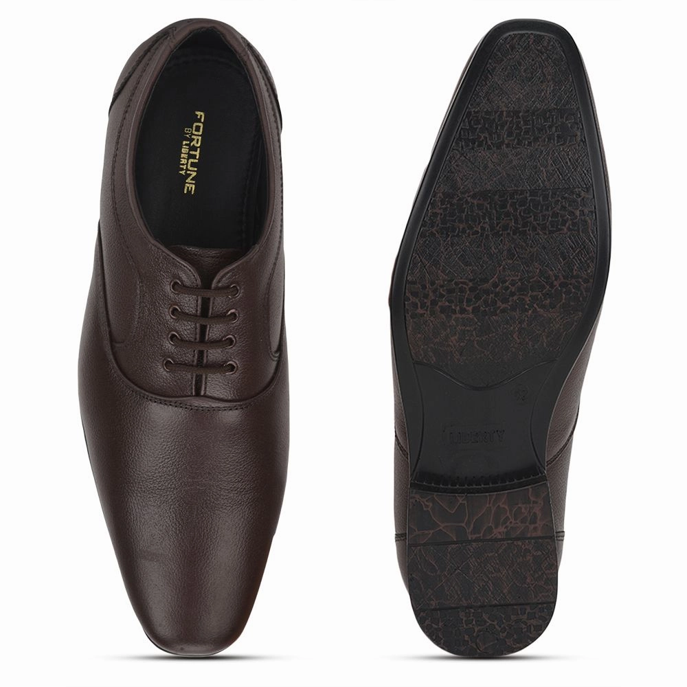 Fortune (Brown) Formal Lace Up Derby Shoes For Men Hll-1 By Liberty Stylish Workday Look Smart Look