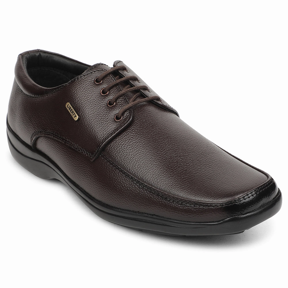 Refined Urban Look Office Footwear Fortune Brown Formal Lacing Derby Shoes For Men REL-1 By Liberty