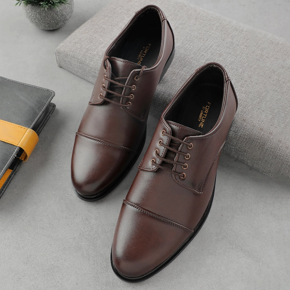 Fortune Brown Lacing Formal Oxford Shoes For Men HML-13E By Liberty Smooth Form Sharp Dresser