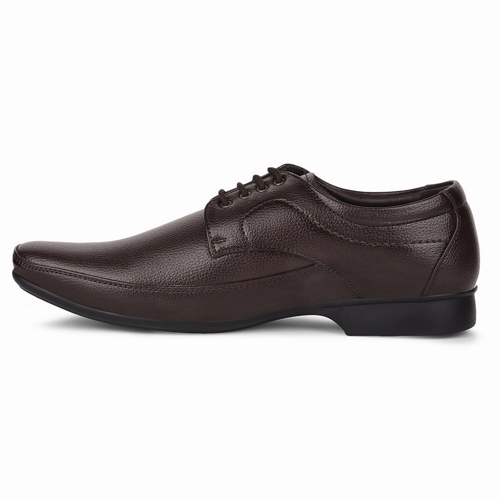 Fortune By Liberty HIL-7 Formal Derby Shoes For Men - Brown Step Fit Breathable Option