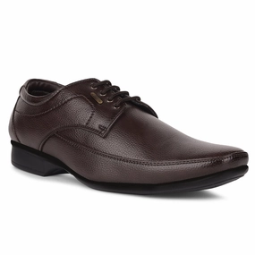 Fortune By Liberty HIL-7 Formal Derby Shoes For Men - Brown Stylish Smart Fit Balanced Sole