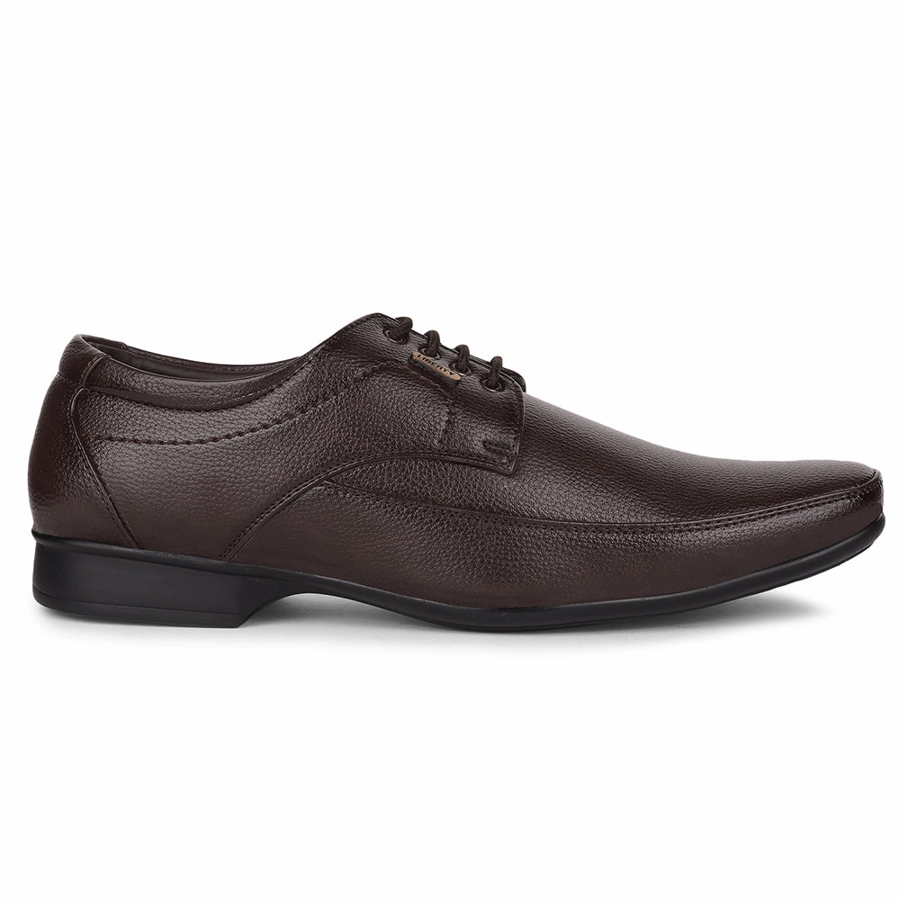 Fortune By Liberty HIL-7 Formal Derby Shoes For Men - Brown Smooth Comfort Fit