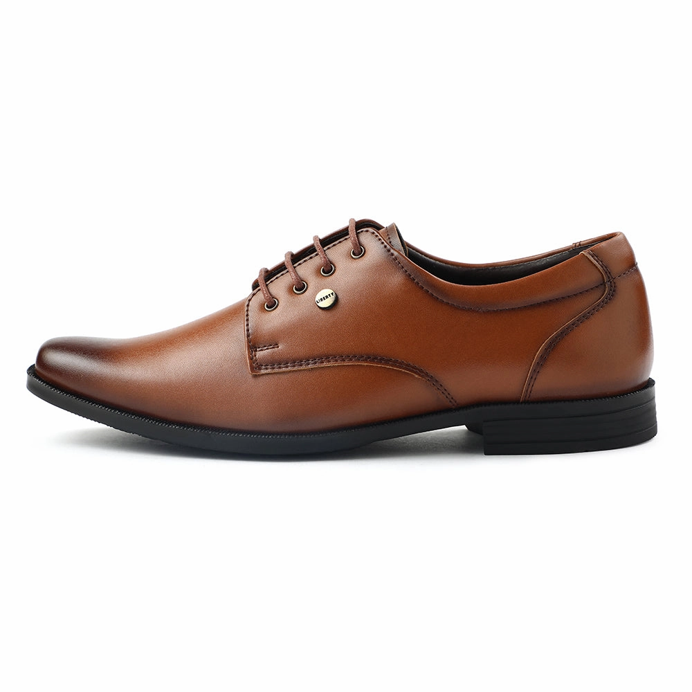 Fortune Tan Formal Lacing Derby Shoes For Men BENSTOCK1E By Liberty Smart Movement Shoes