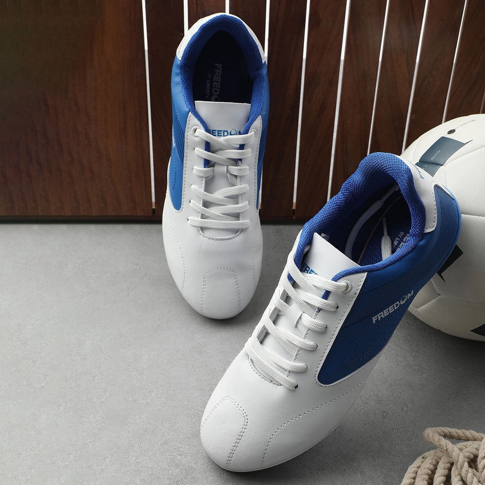 Field Routine Freedom White Sports Lacing Football Shoes For Men HUFF By Liberty