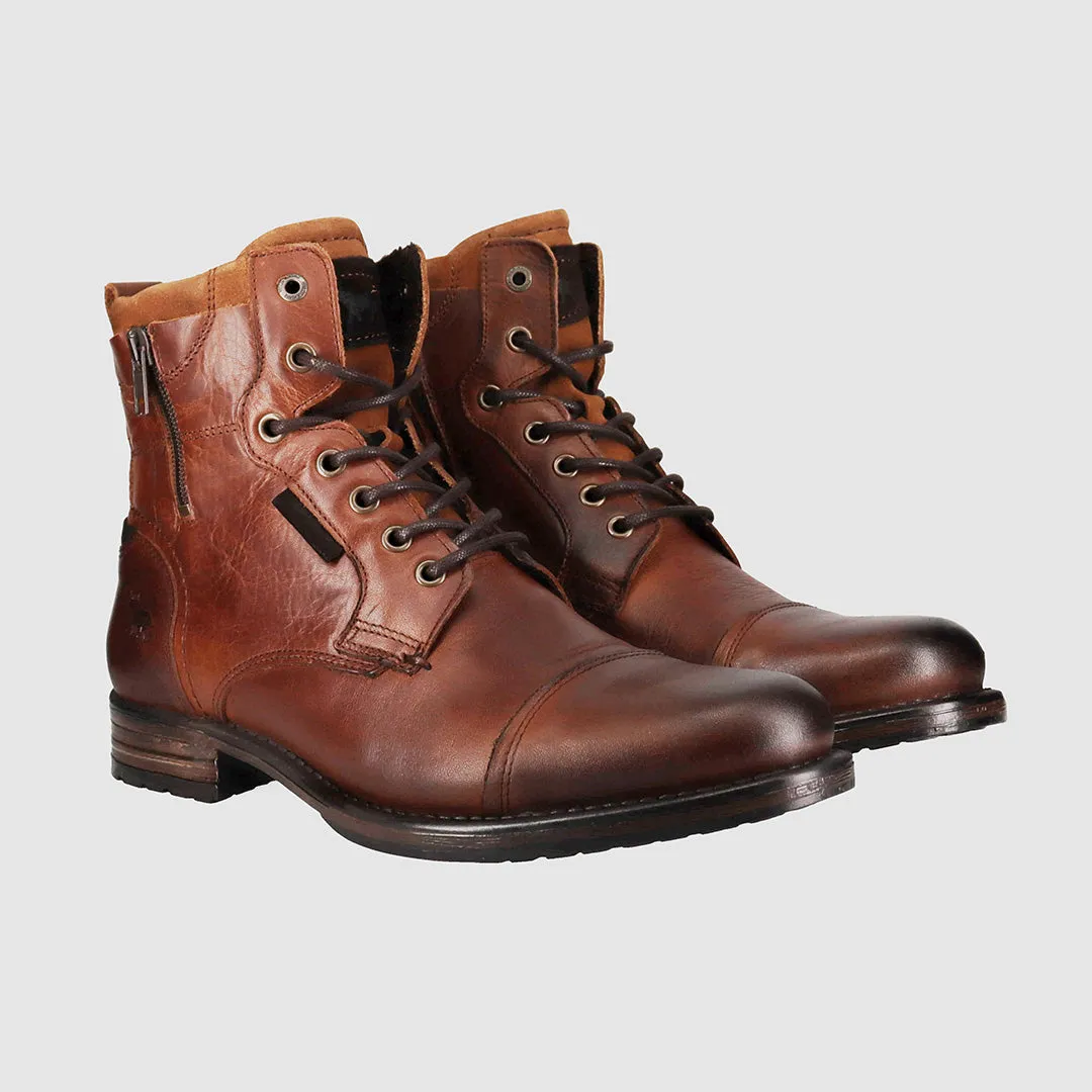 Leather Lining All Fit Porter Lace Up Boots Camel