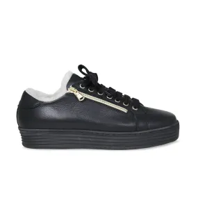 Slim Look Halo: Black Leather & Shearling