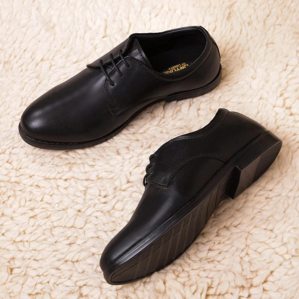 Fortune Black Formal Lacing Derby Shoes For Men MONTRICH-E By Liberty Stable Build