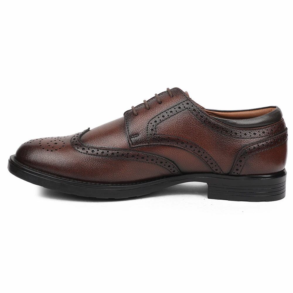 Stable Fit Busy Commuter Easy Wear Healers Brown Formal Lacing Oxford Shoes For Men UDL-12 By Liberty