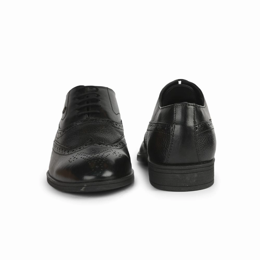 Leather Office Shoes Healers Formal Black Lacing Brogue Shoes For Men AV-20 By Liberty