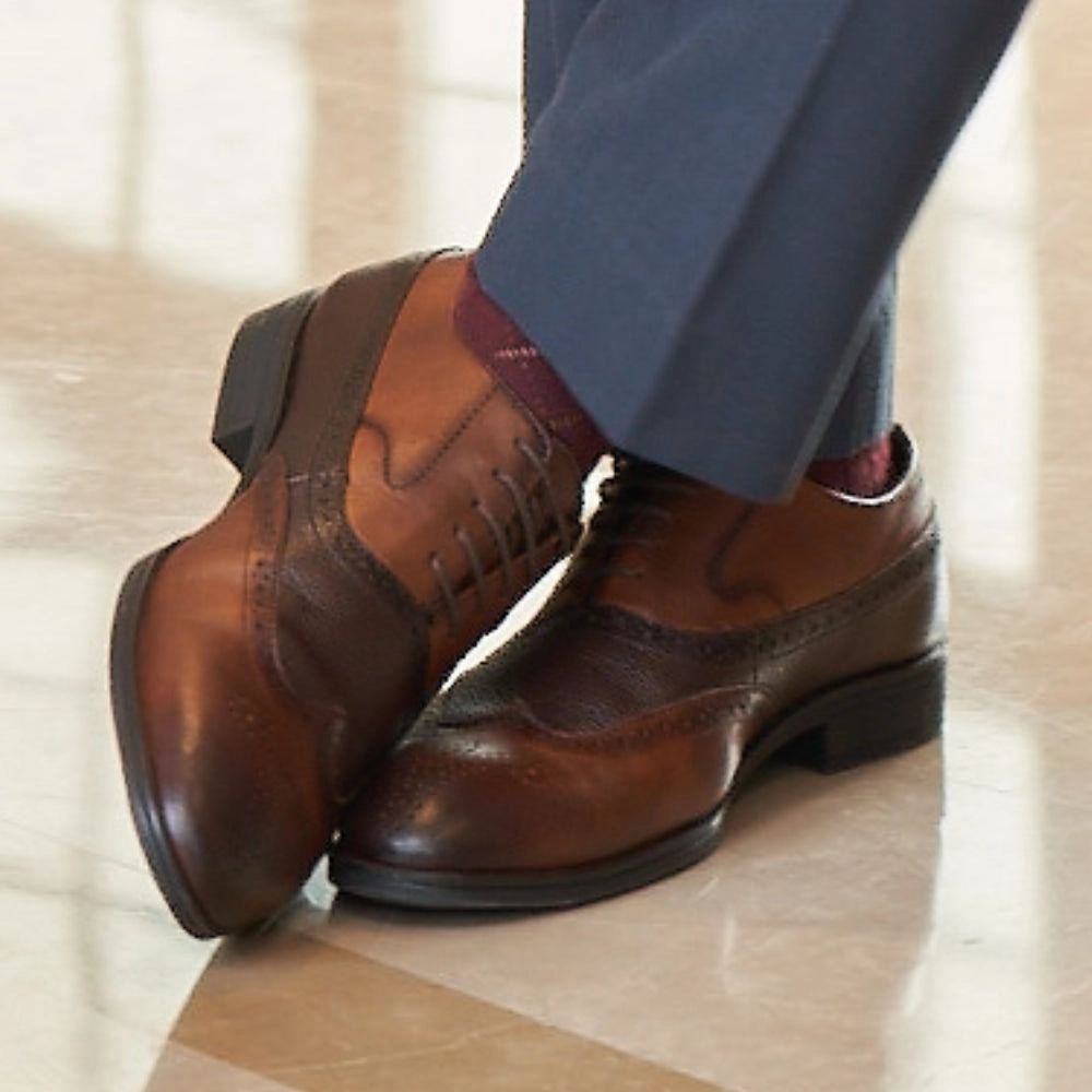 Premium Durability Healers Formal Brown Lacing Brogue Shoes For Men AV-20 By Liberty