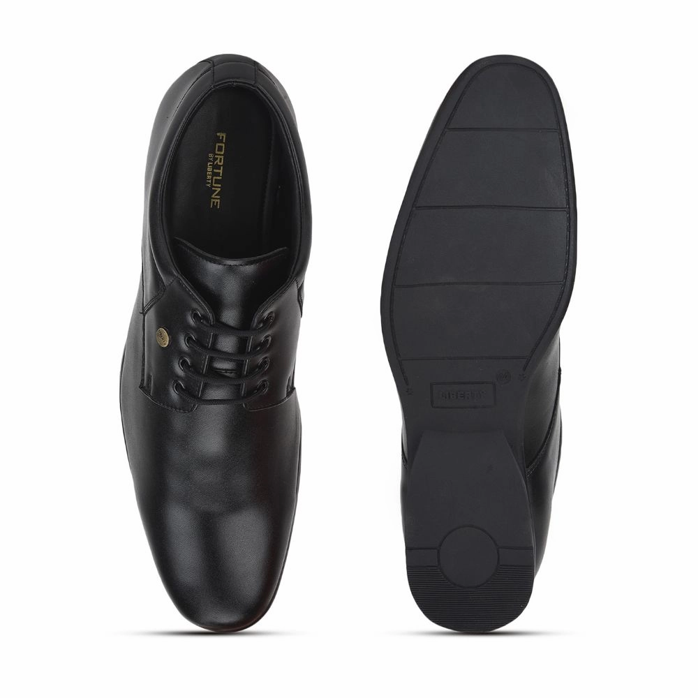 Leather Office Lace-ups Fortune (Black) Formal Lace Up Shoes For Men Robert-2 By Liberty