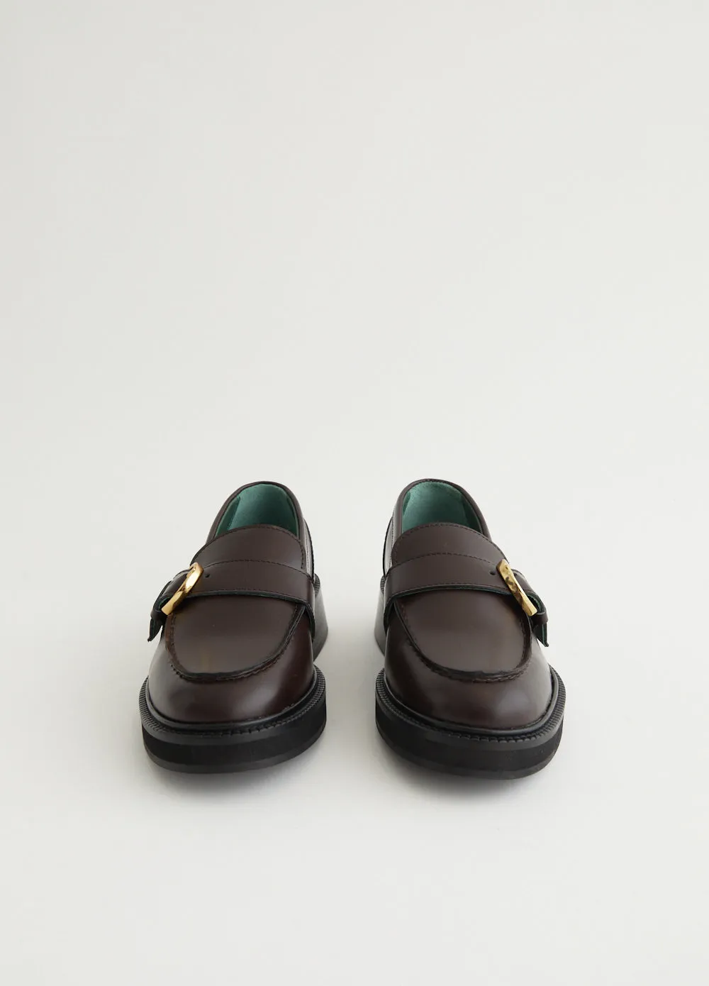 Heeled Townee Monk Loafers Adjustable Hook Loop Strap Strap