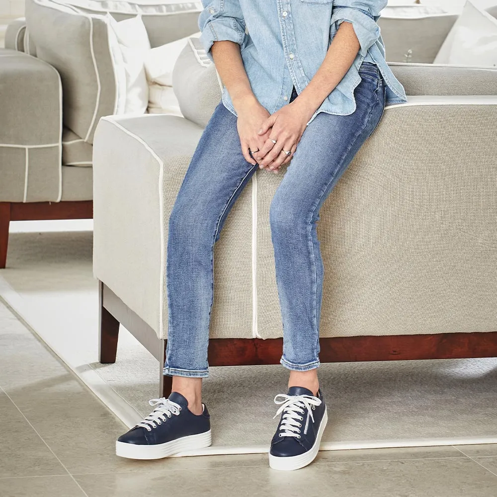 Hero: Navy Leather Flower Path Free Movement