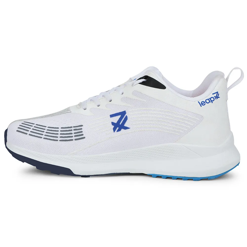 Leap7x White Lacing Sports Running Shoes For Men RW-14 By Liberty ankle - high running option adjustable shoes