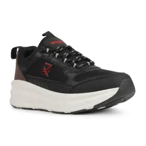 professional running gear Leap7x Sports Black Running Shoes For Mens MOUNT-E By Liberty