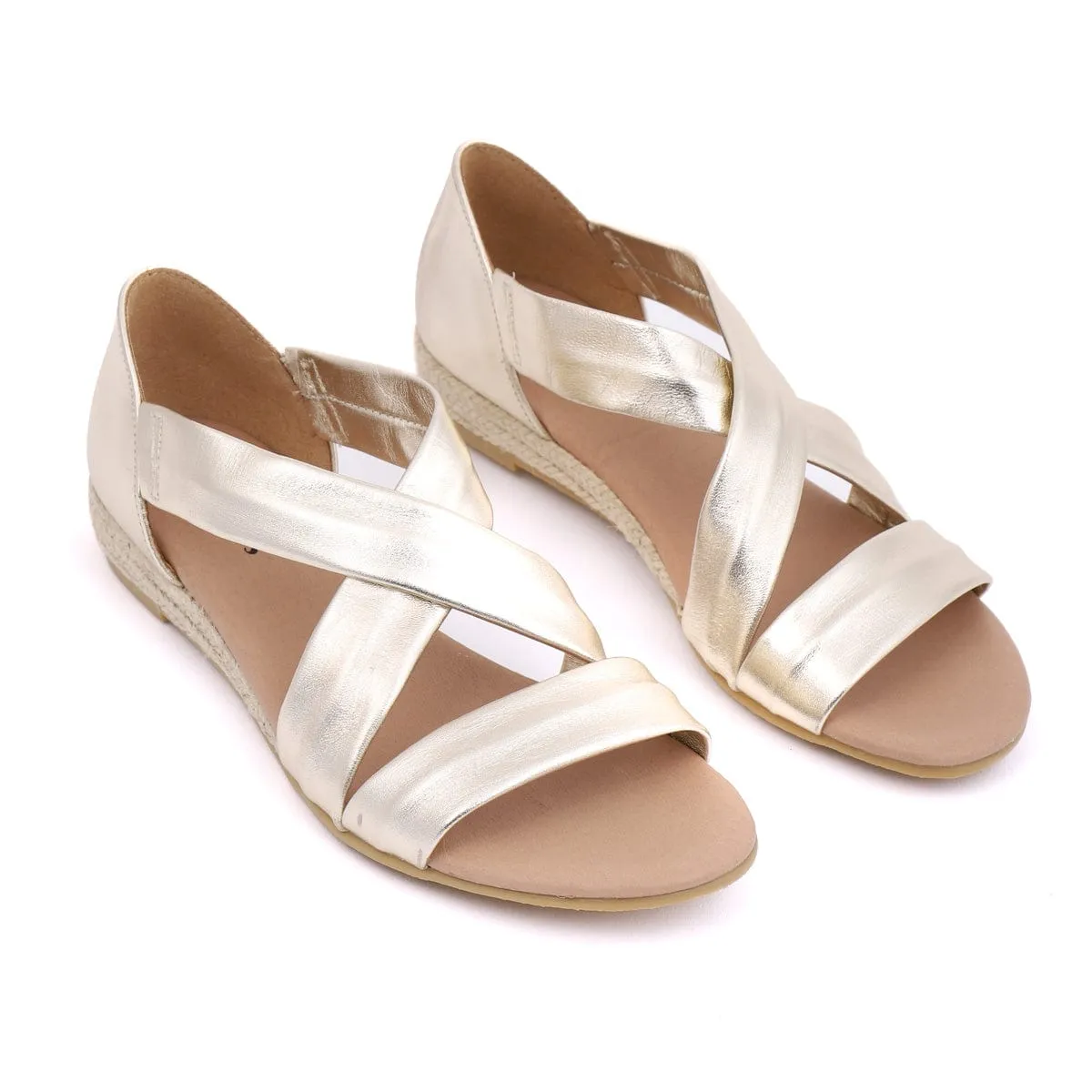 Relaxed Fit Shoes All Day Comfort Padding HOLLIE Light Gold