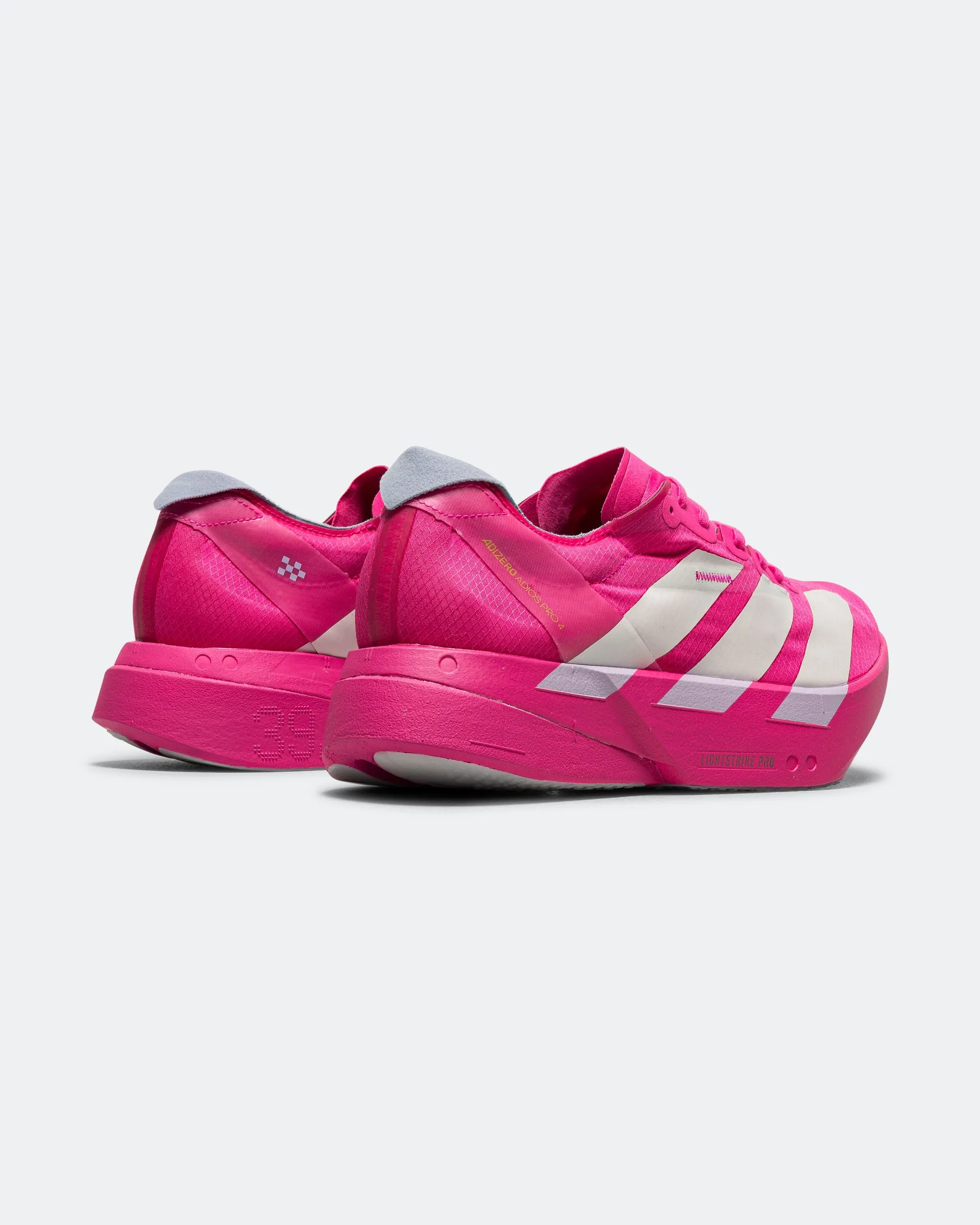 Support Zones Womens Adizero Adios Pro 4 - Shock Pink/Zero Metallic-Aurora Plum