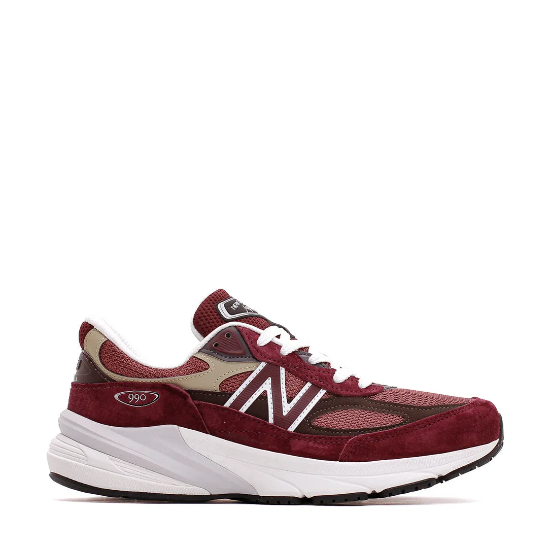 New Balance Unisex 990v6 Burgundy Made In USA U990BT6 Air Injection Foam