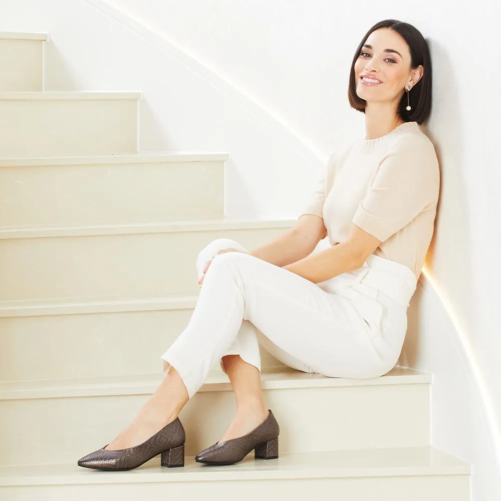 Chunky Sole Guard Hike Ingrid: Bronze Weave Leather