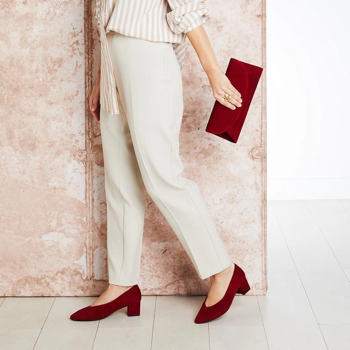 Every Moment Adaptive Fit Ingrid: Cherry Red Suede