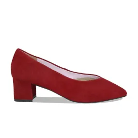 Wide Fit Option Ingrid: Cherry Red Suede