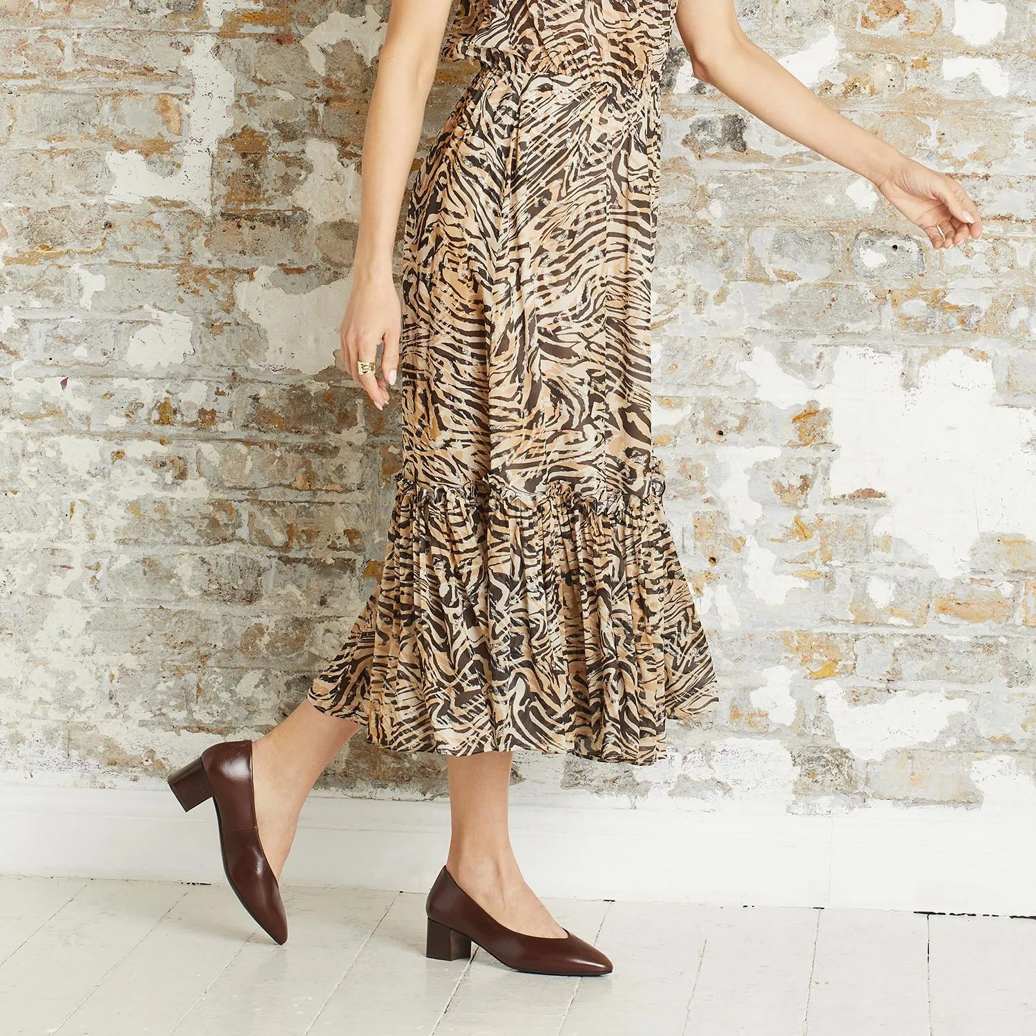 Ingrid: Chestnut Leather Cloudy Step