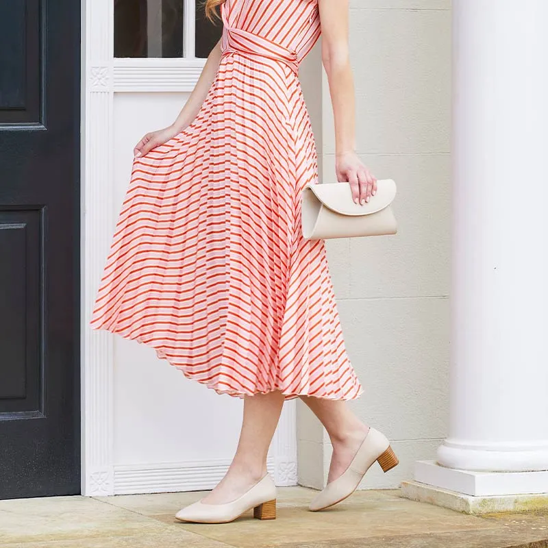 Ingrid: Cream Leather Impact Dispersing Heel Modern Pace