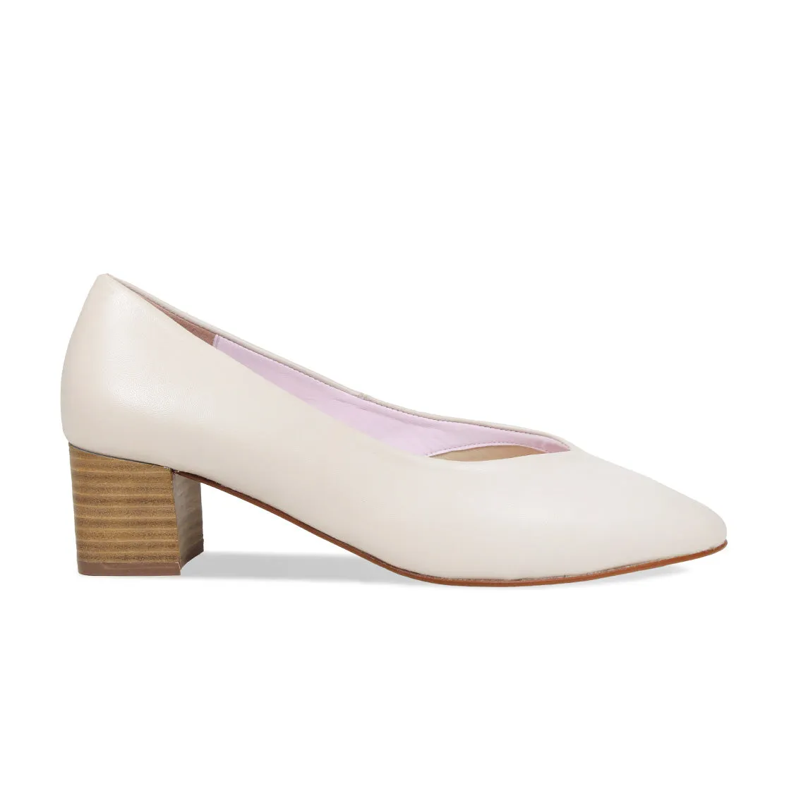Ingrid: Cream Leather Brand Pop Easy Walk
