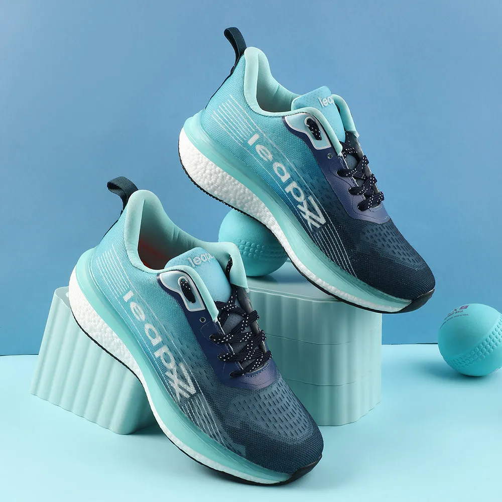 Leap7x Sea Green Sports Lacing Running Shoes For Men RWM-02 By Liberty FoamCushion
