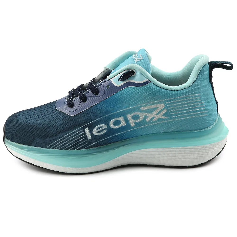 Leap7x Sea Green Sports Lacing Running Shoes For Men RWM-02 By Liberty Ergonomic Grooves
