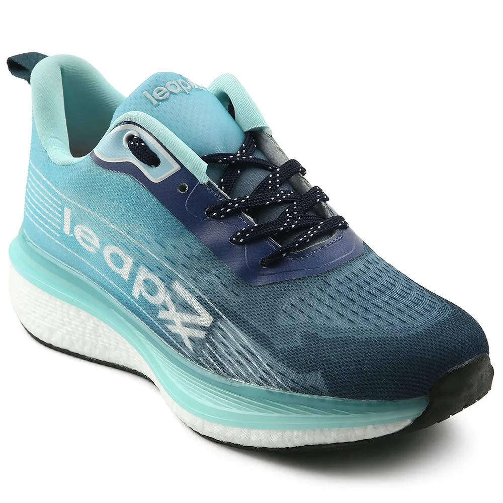 Leap7x Sea Green Sports Lacing Running Shoes For Men RWM-02 By Liberty air - mesh shoes