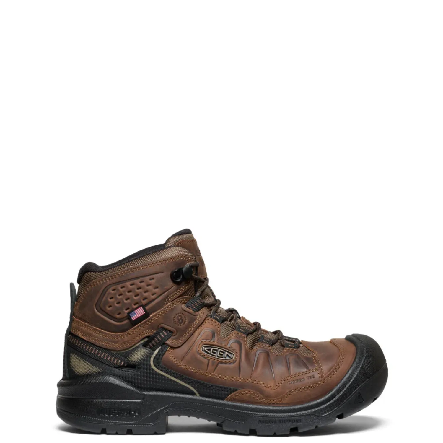 Elasticized Ankle Support KEEN Utility Men's Targhee IV Mid Work 5.5" Waterproof Carbon Toe Work Boot