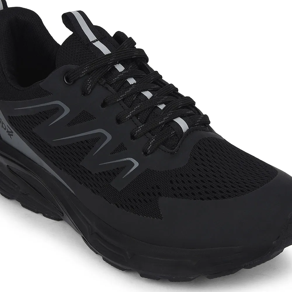 Leap7x Black Casual Lacing Running Shoes For Men MEKSHAW-1E By Liberty zero - heel shoes