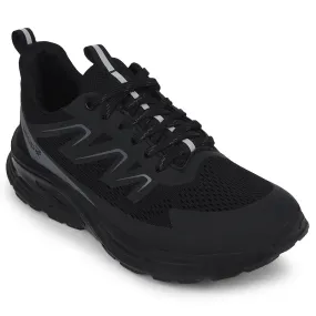 Leap7x Black Casual Lacing Running Shoes For Men MEKSHAW-1E By Liberty outdoor track running option