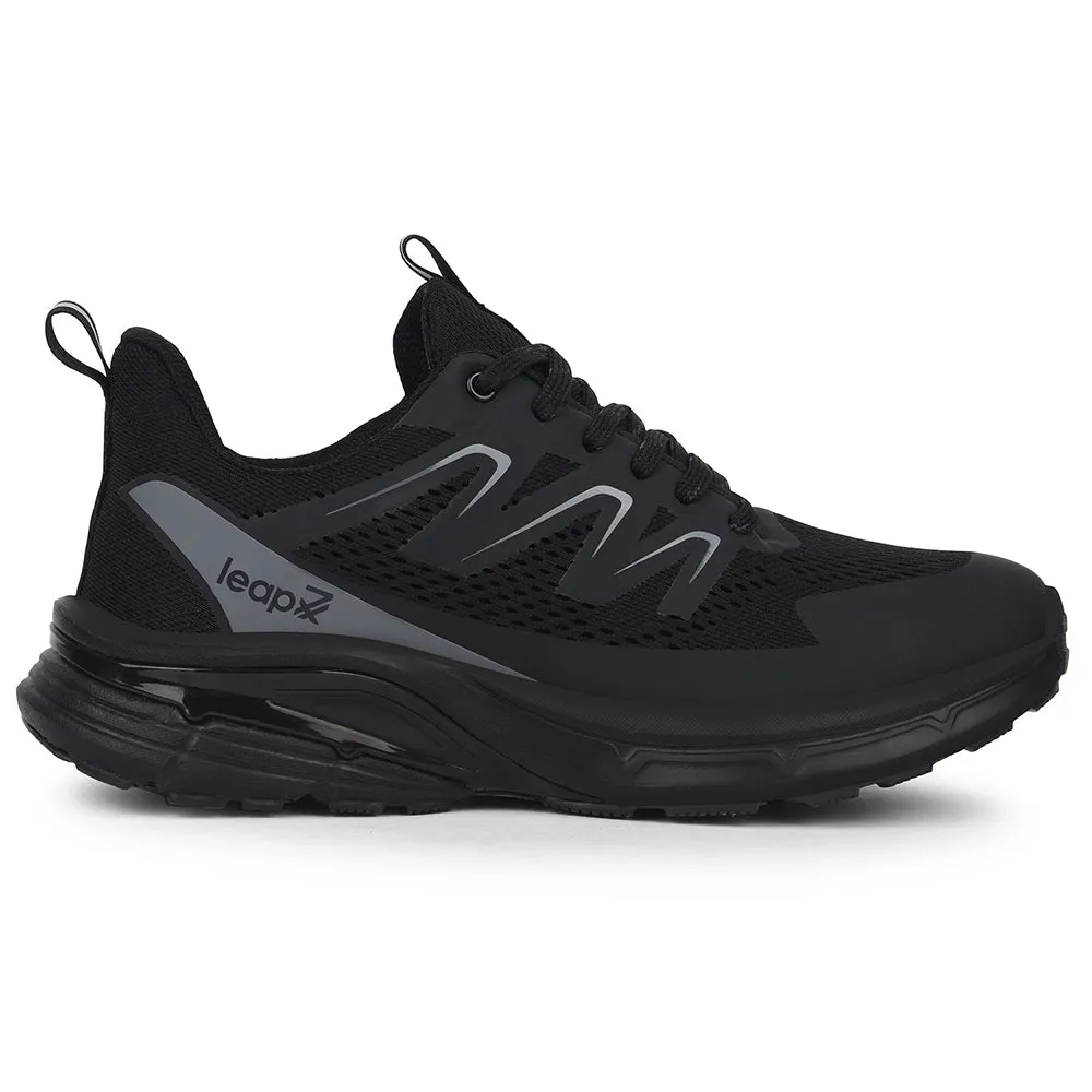FlexibleMidsole leather shoes Leap7x Black Casual Lacing Running Shoes For Men MEKSHAW-1E By Liberty