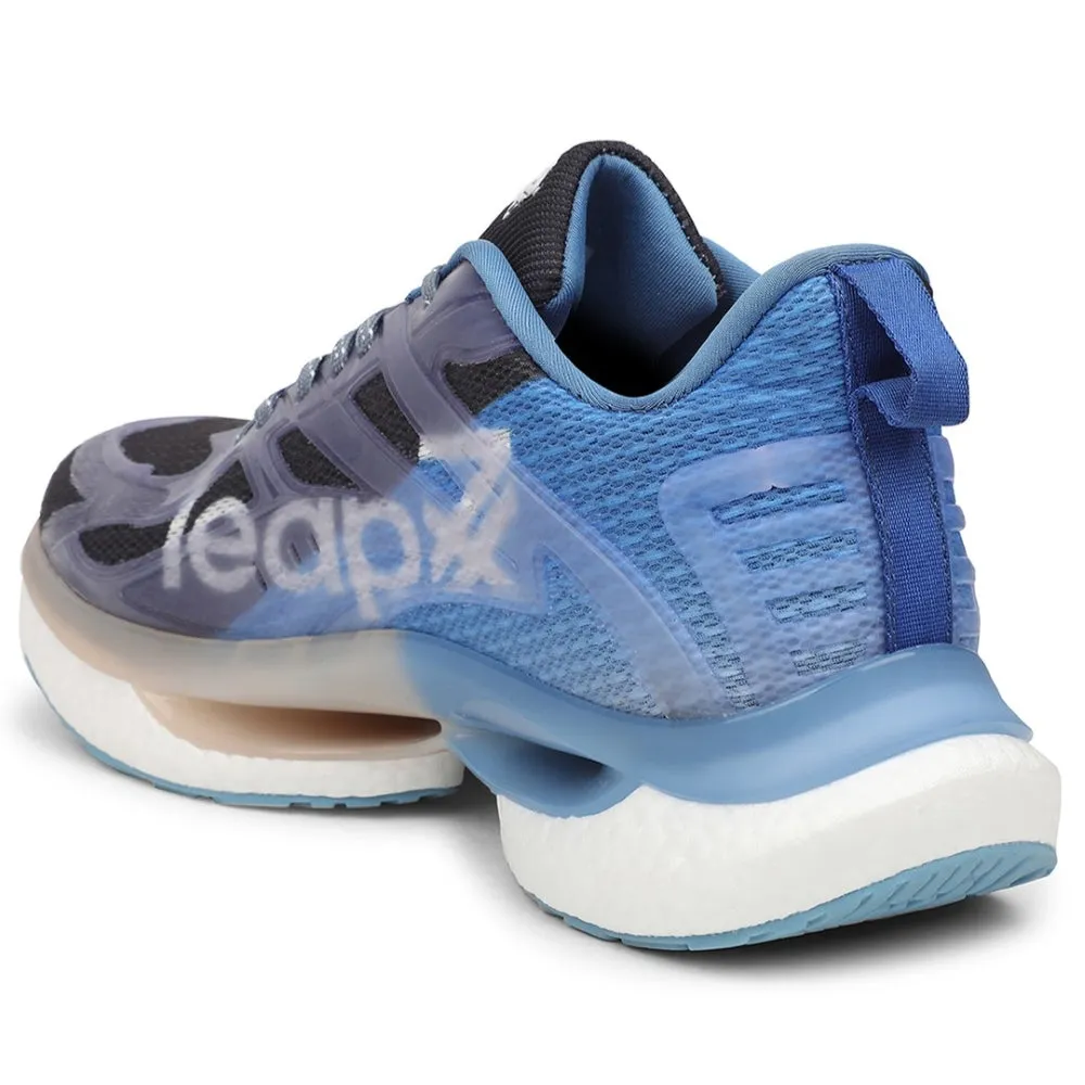 Leap7x Black Sports Lacing Running Shoes For Men RWM-01 By Liberty competition waterproof - construction shoes