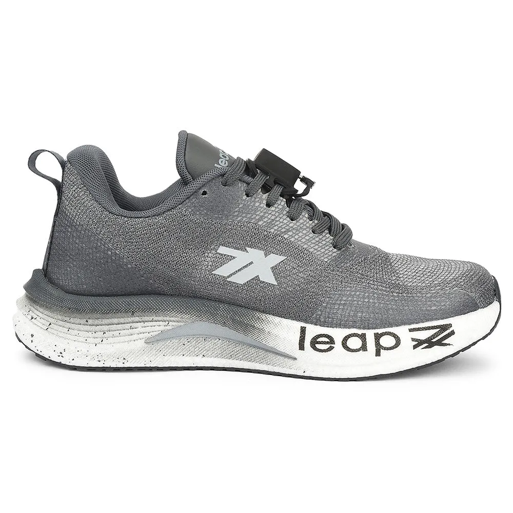 Heel support cup Rockered Sole Geometry Leap7x Dark Grey Sports Lacing Running Shoes For Men XLM-08MS By Liberty